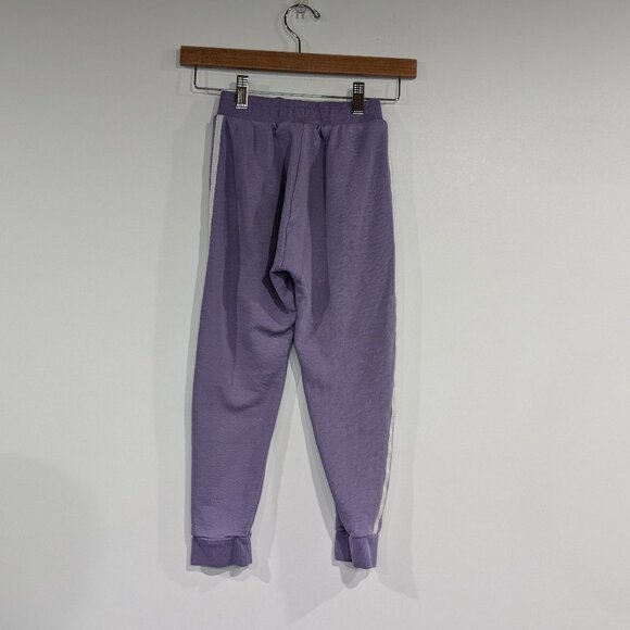 *3/$10* adidas Classic Striped Sweatpants Mauve White Size 8 Size XS - Picture 2 of 3